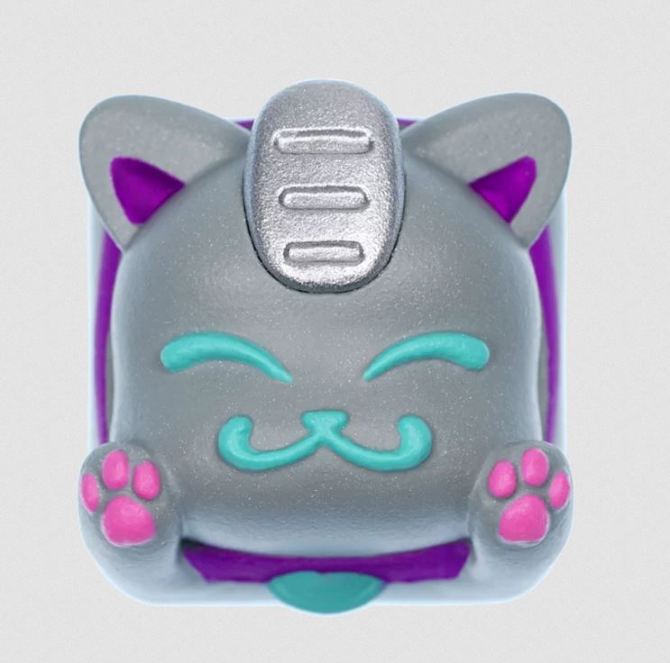 Hot Keys Project HKP Lucky Cat Grey Artisan Keycap MK3RWZGAJE |0|